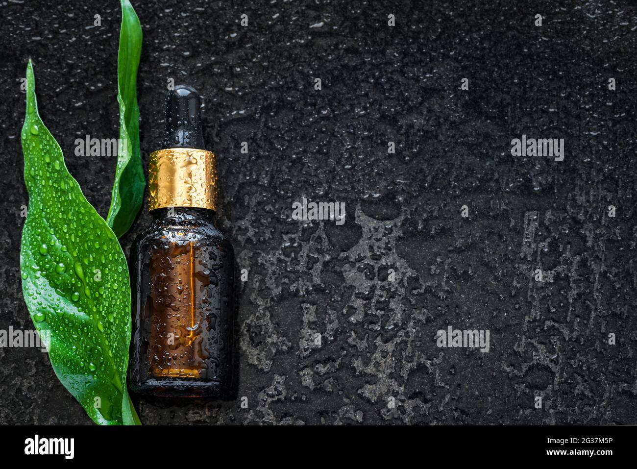 Dropper beauty product (face serum, fluid, emulsion, essential oil) and ...
