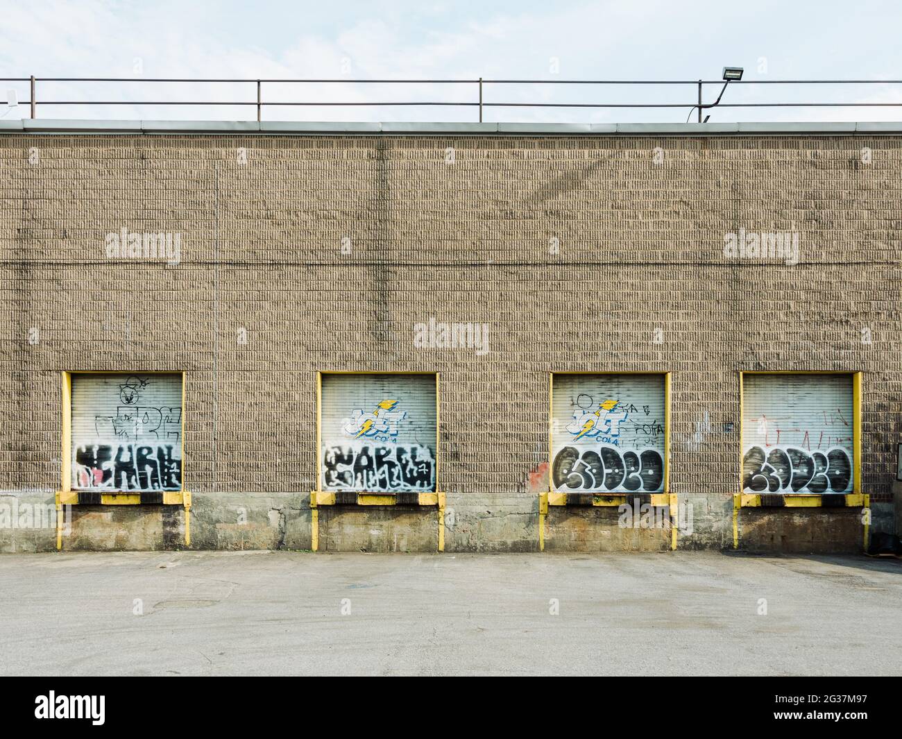 Loading docks in an industrial area of East Williamsburg, Brooklyn, New ...
