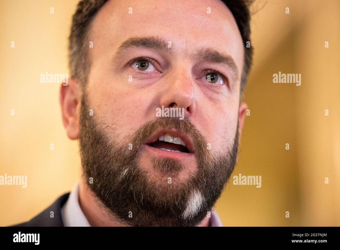 SDLP leader Colum Eastwood MP in the Great Hall of Parliament Buildings at Stormont in Belfast