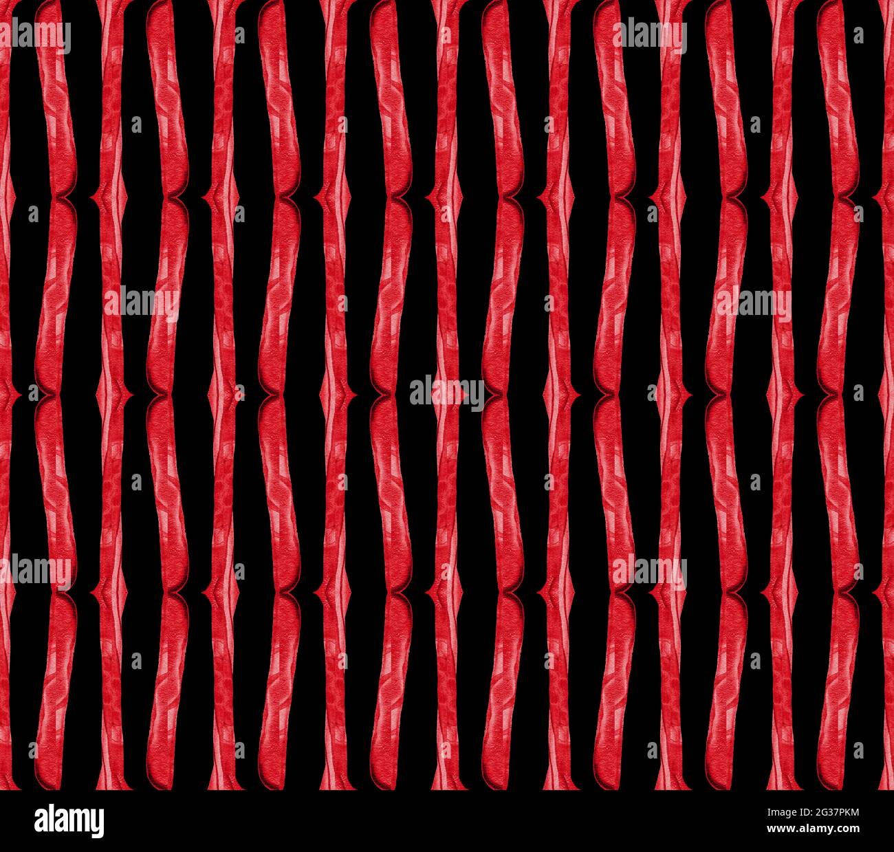 Seamless pattern with Organic Stripes in Red tones and Black Stock Photo