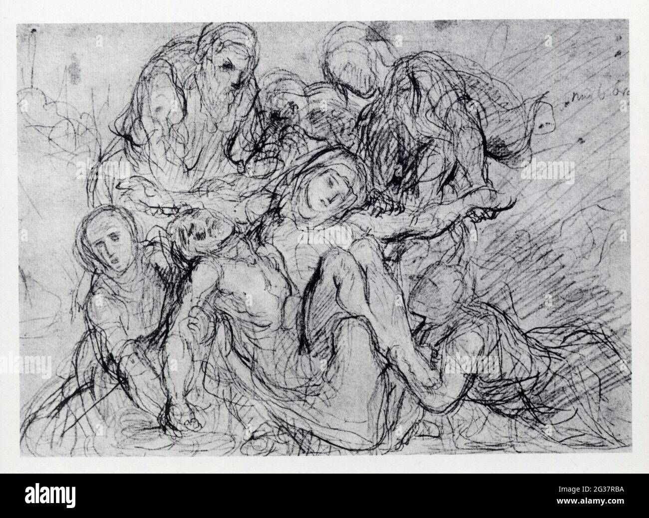 Eugène Delacroix.Pieta.18411843.Étude pour la peinture murale de Saint