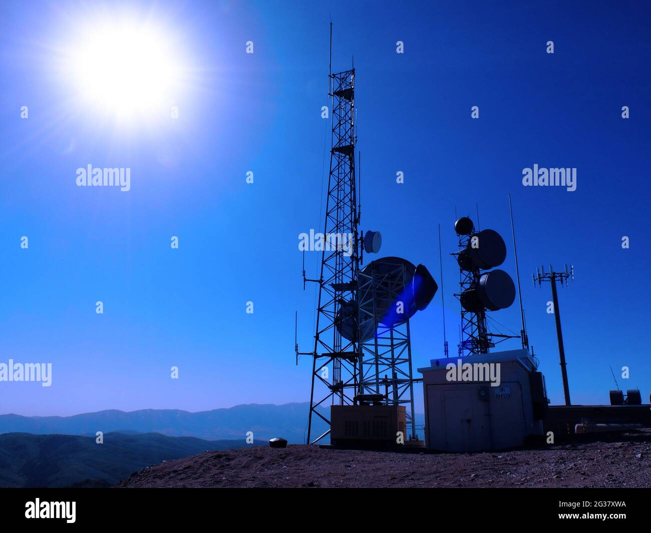 Aerial antennae communications cell hires stock photography and images