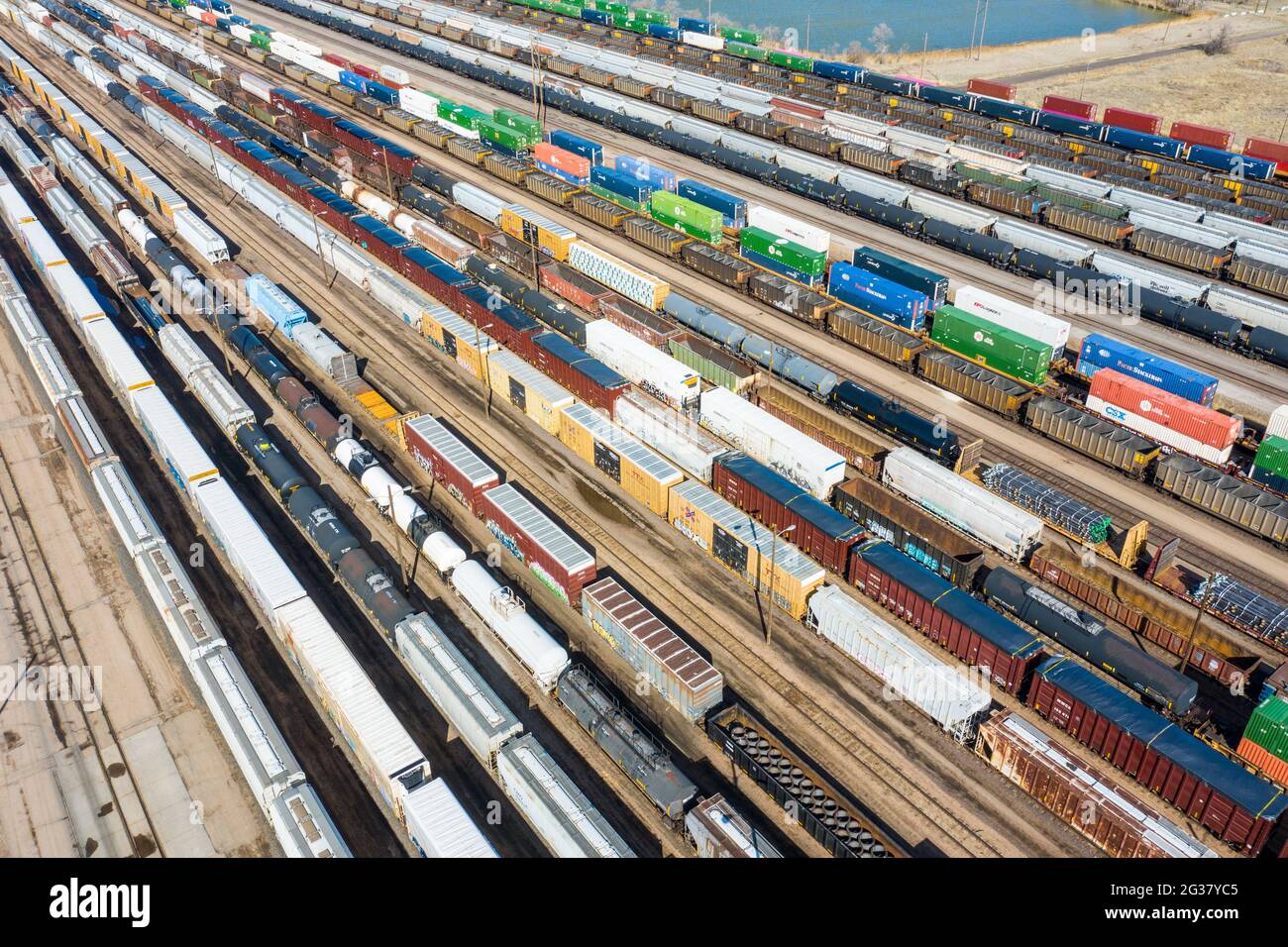 Bailey Yard, world’s largest railroad classification yard, North Platte, Nebraska, USA Stock Photo