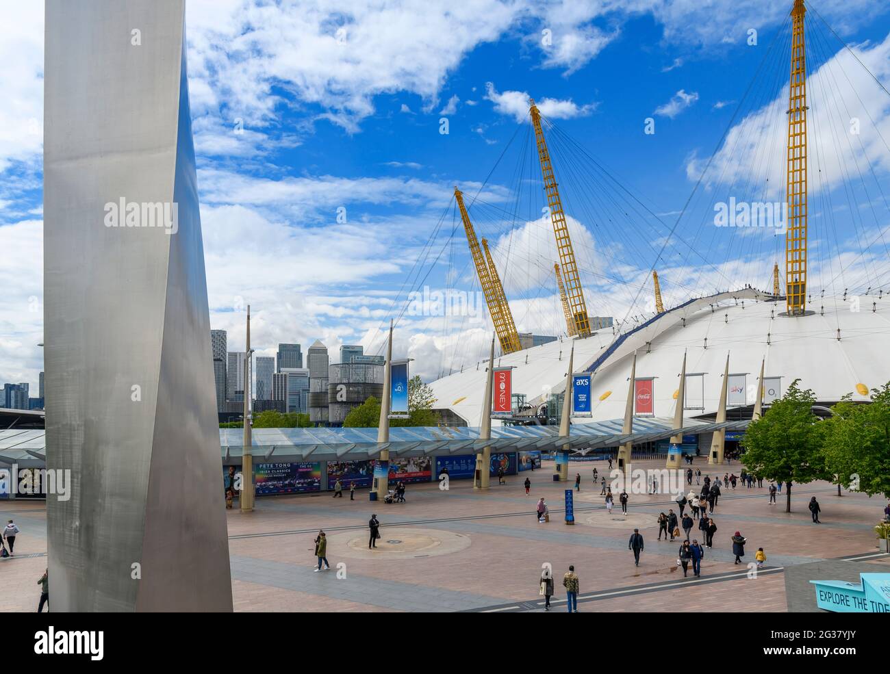 London O2 built as an exhibition space for the Millennium in London's Docklands / East End. Now converted into a concert venue entertainment complex. Stock Photo