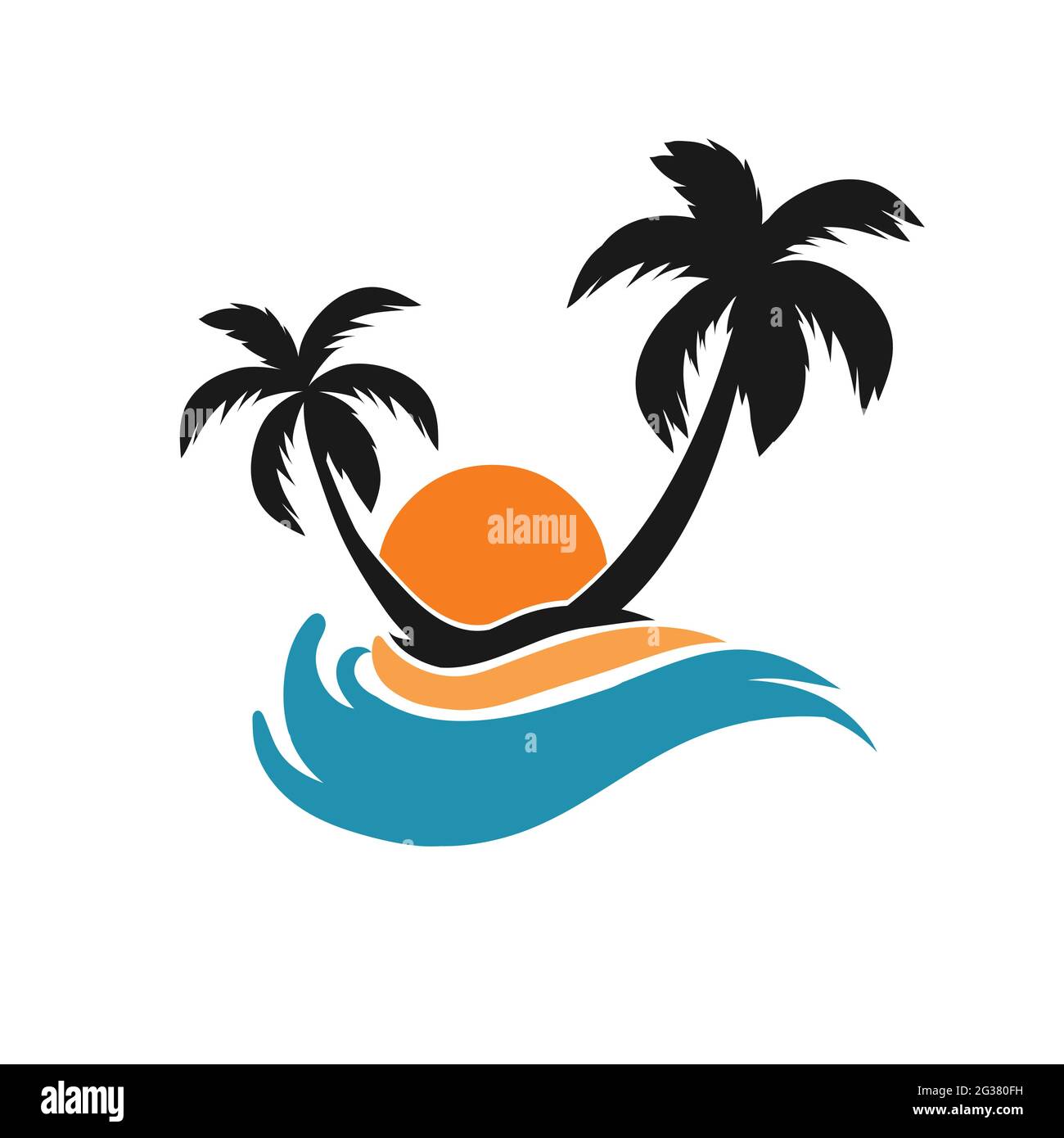 Beach logo design Vector stock illustration isolated Stock Vector