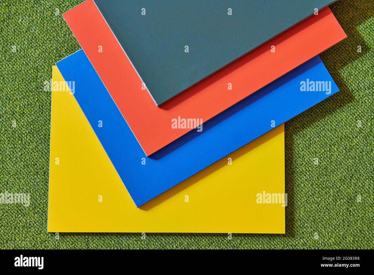 on a green background blue red yellow gray colors for finishing texture ...