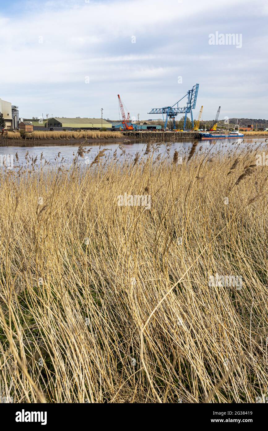 Flixborough Industrial Estate beside the River Trent, North Lincolnshire UK Stock Photo