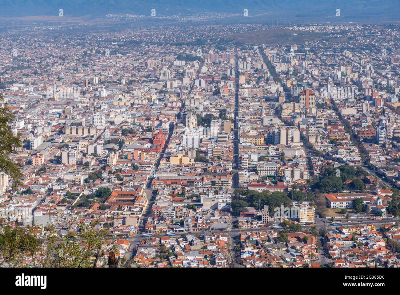 View from the hill Cerro San Bernardo, Teleferico San Bernado , colonial city of Salta in NW Argentina, Latin America Stock Photo