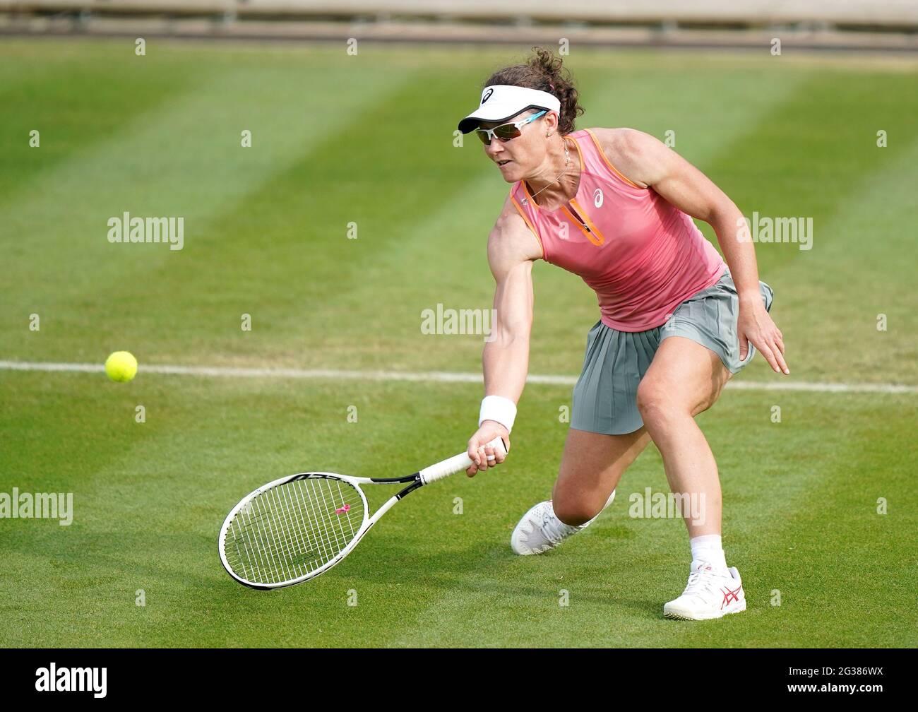 Samantha Stosur in action against Tereza Martincova during day one of the Viking Classic at the Edgbaston Priory Club, Birmingham. Picture date: Monday June 14, 2021. Stock Photo