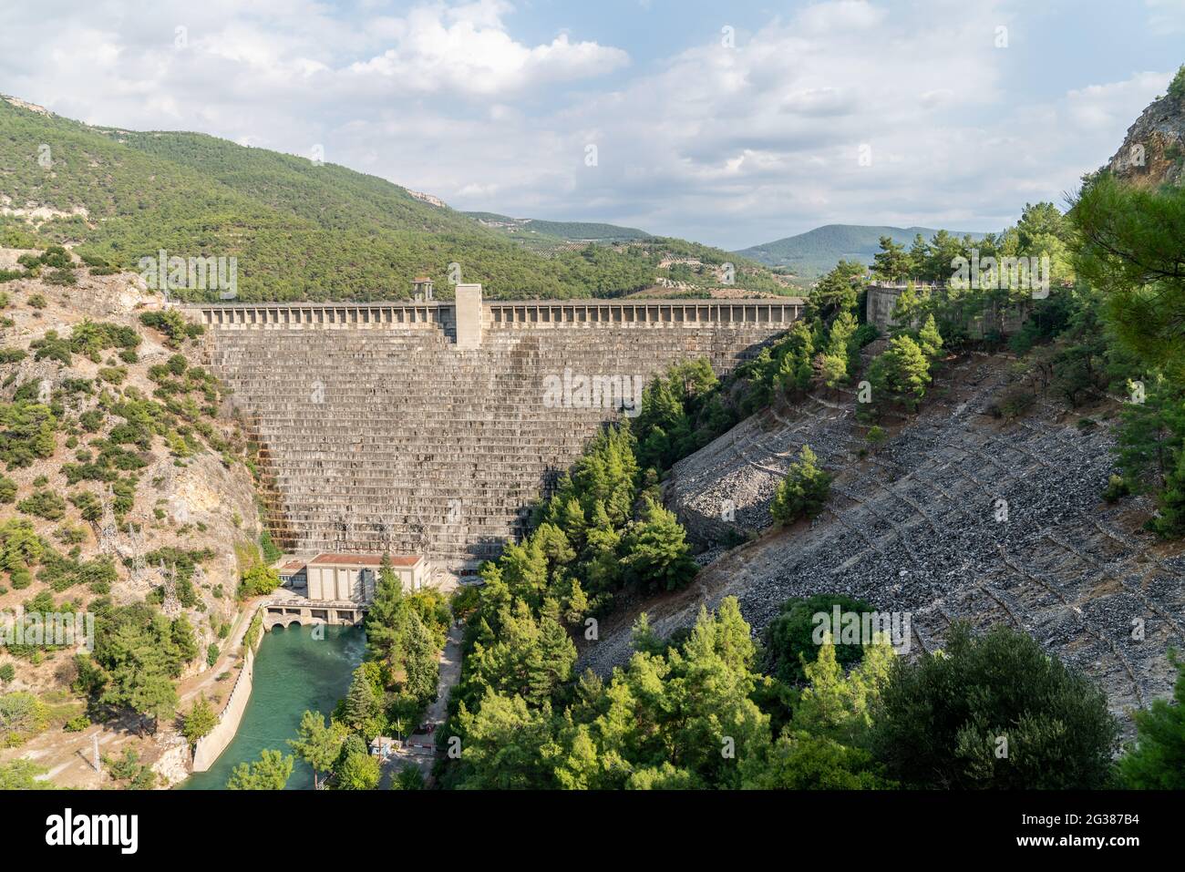 Aydin, Turkey - October 2019: Kemer Dam in Bozdogan Town of Aydin Province in Turkey Stock Photo