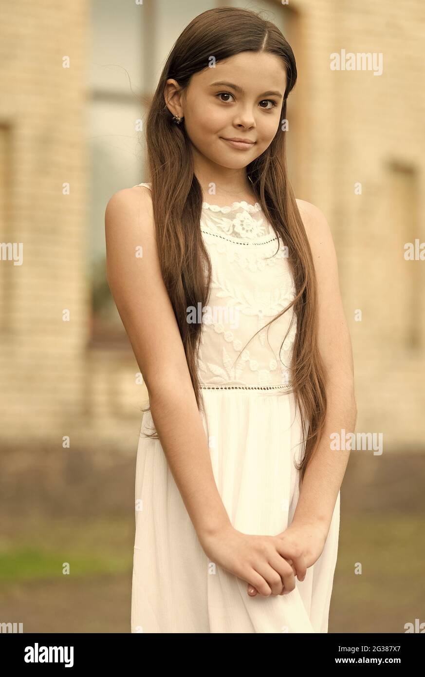 tiny girl little Its all for being a girl. Small girl outdoors. Beauty look of child girl. Little  girl in summer style. Fashion and beauty. Causal style trends. Kids Stock  Photo - Alamy