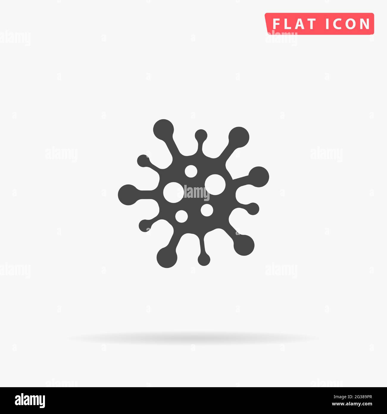 Coronavirus Bacteria Cell flat vector icon. Hand drawn style design illustrations. Stock Vector