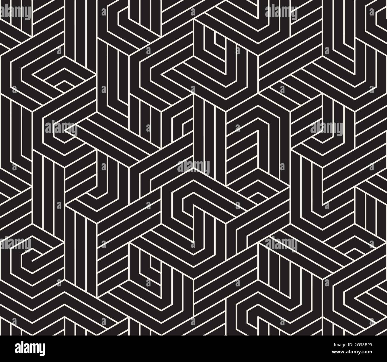Modern seamless textile pattern - repeatable geometric design. Black and  white fabric texture. Abstract cloth background Stock Vector
