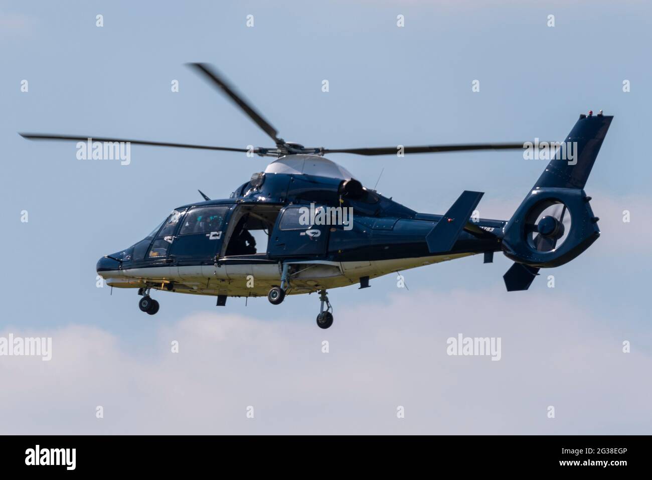 SAS British Army Special Forces helicopter flying security for US President Joe Biden at London Heathrow Airport, UK, for trip to meet the Queen Stock Photo