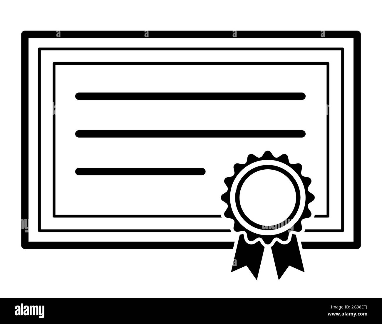 Awarding certificate license paper patent award page symbol vector illustration icon Stock Vector