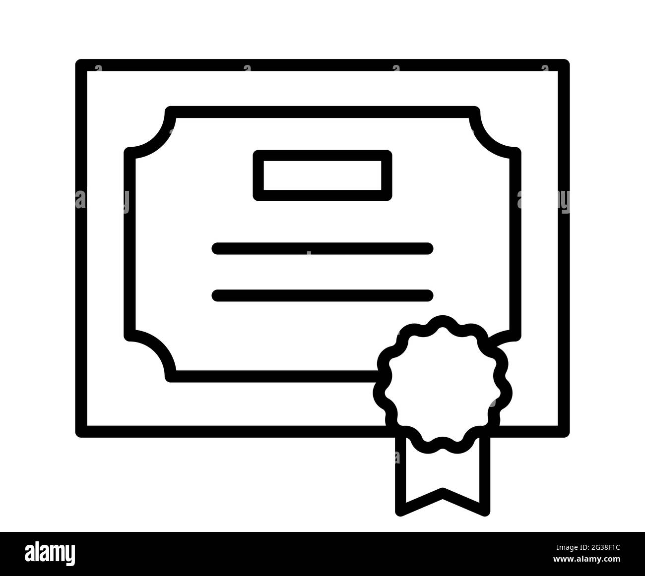 License certificate document paper patent award page symbol vector illustration icon Stock Vector