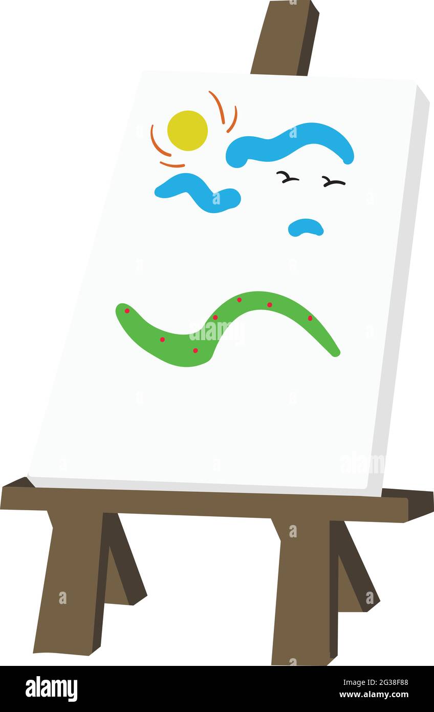Painting Accessories Vector Cartoon Illustration. Canvas, Picture