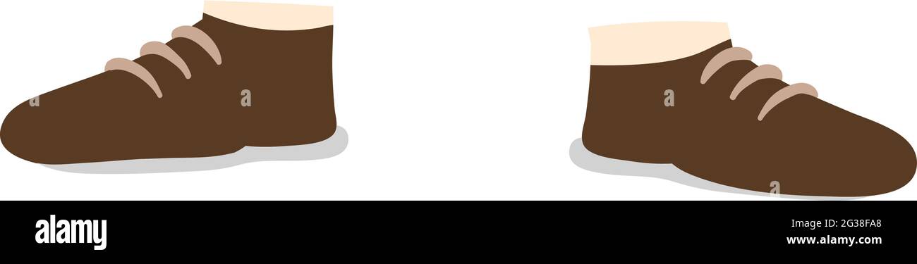 Brown Shoe Vector Isolated on White Background. Children Book ...