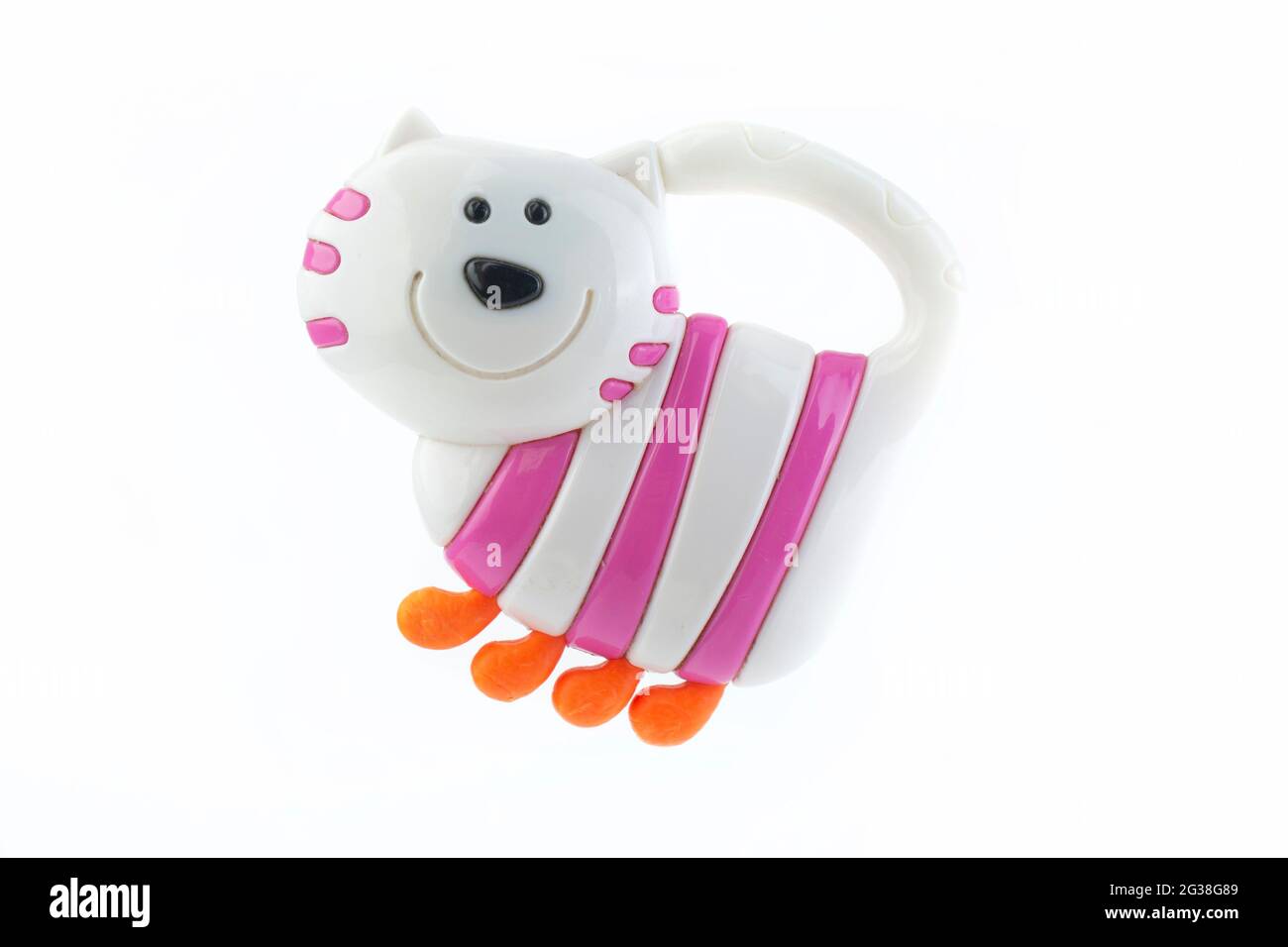 baby rattle cat, isolated on white Stock Photo