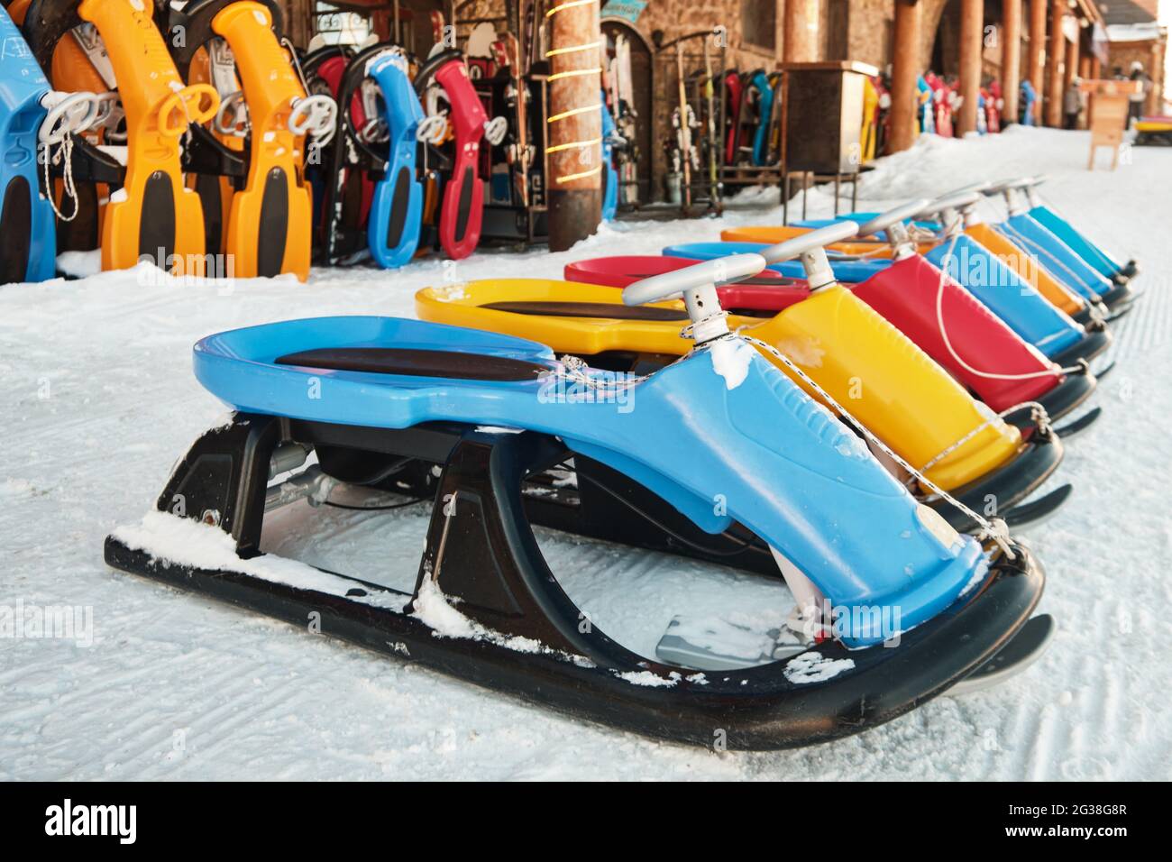 Sled Color Colorful sleds hi-res stock photography and images - Alamy