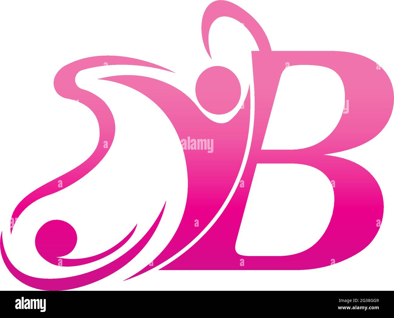 Letter B butterfly and success human icon logo design illustration ...
