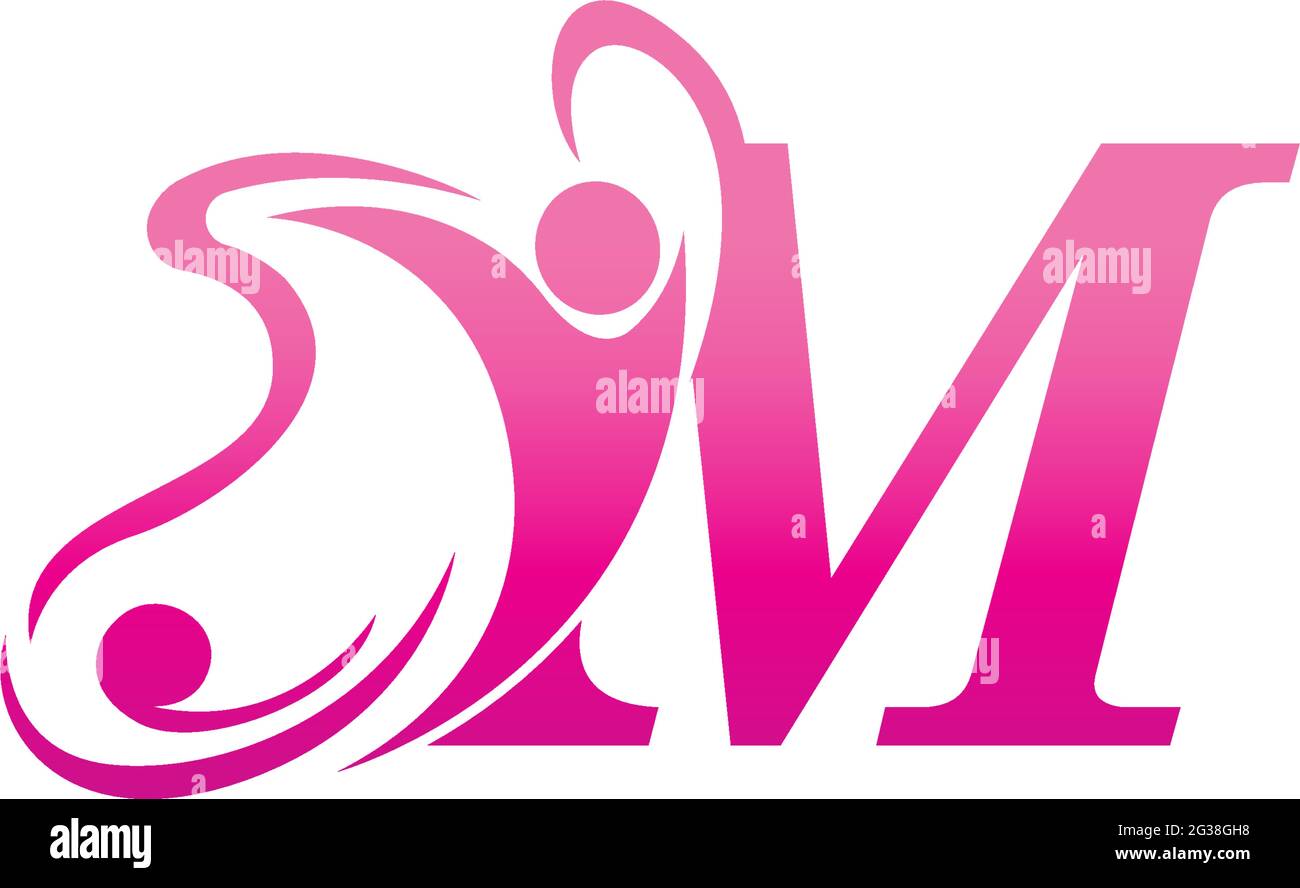 Letter M butterfly and success human icon logo design illustration vector Stock Vector