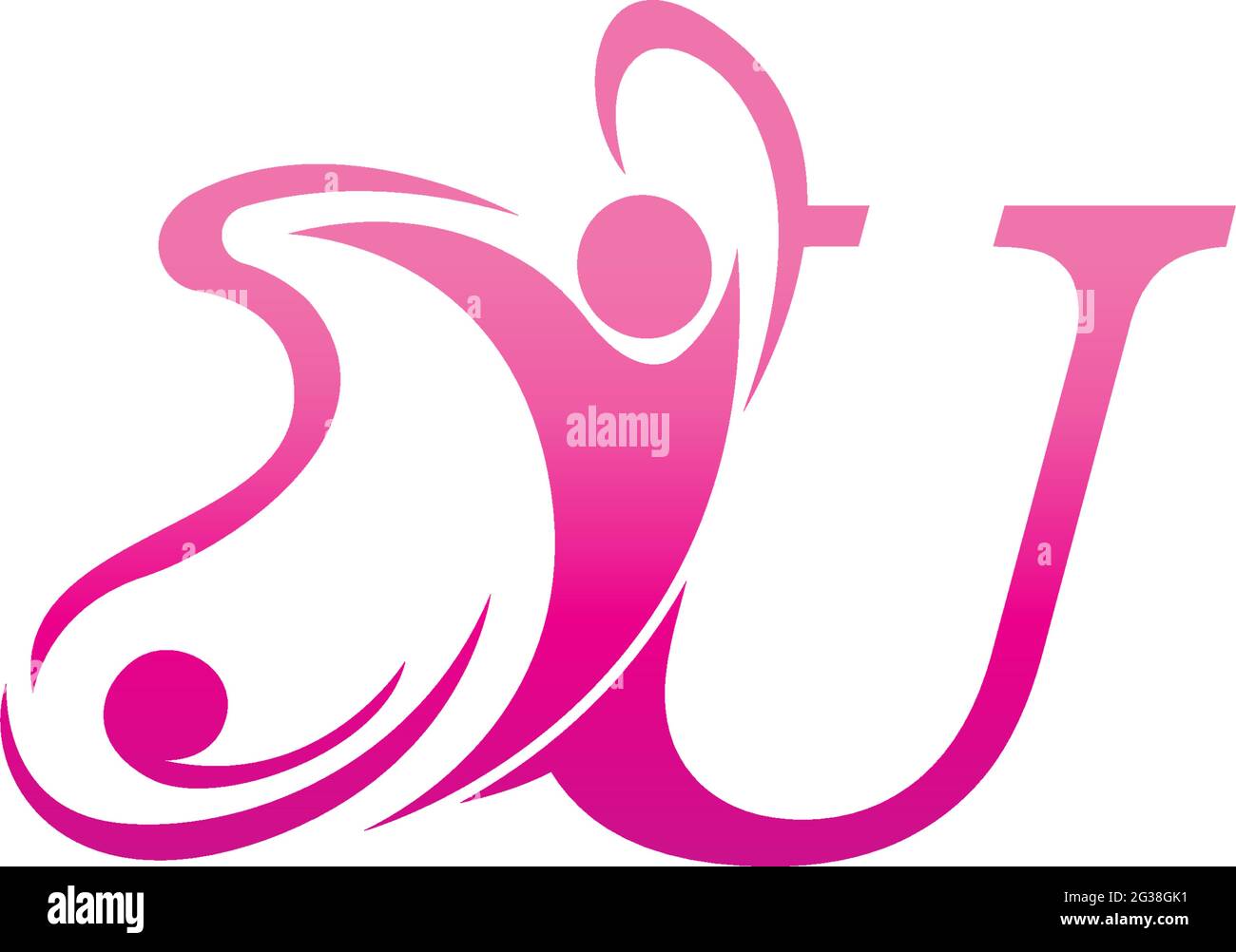 Letter U butterfly and success human icon logo design illustration vector Stock Vector