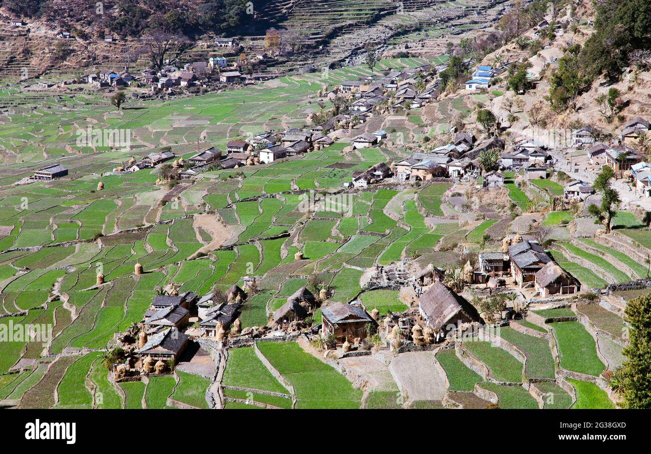 Dogadi village - beautiful village in Western Nepal Stock Photo