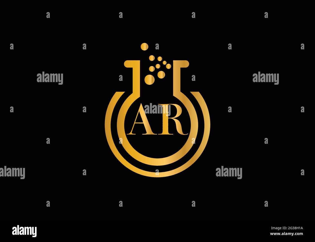Initial Laboratory with Letter A R Creative Modern Business Typography ...