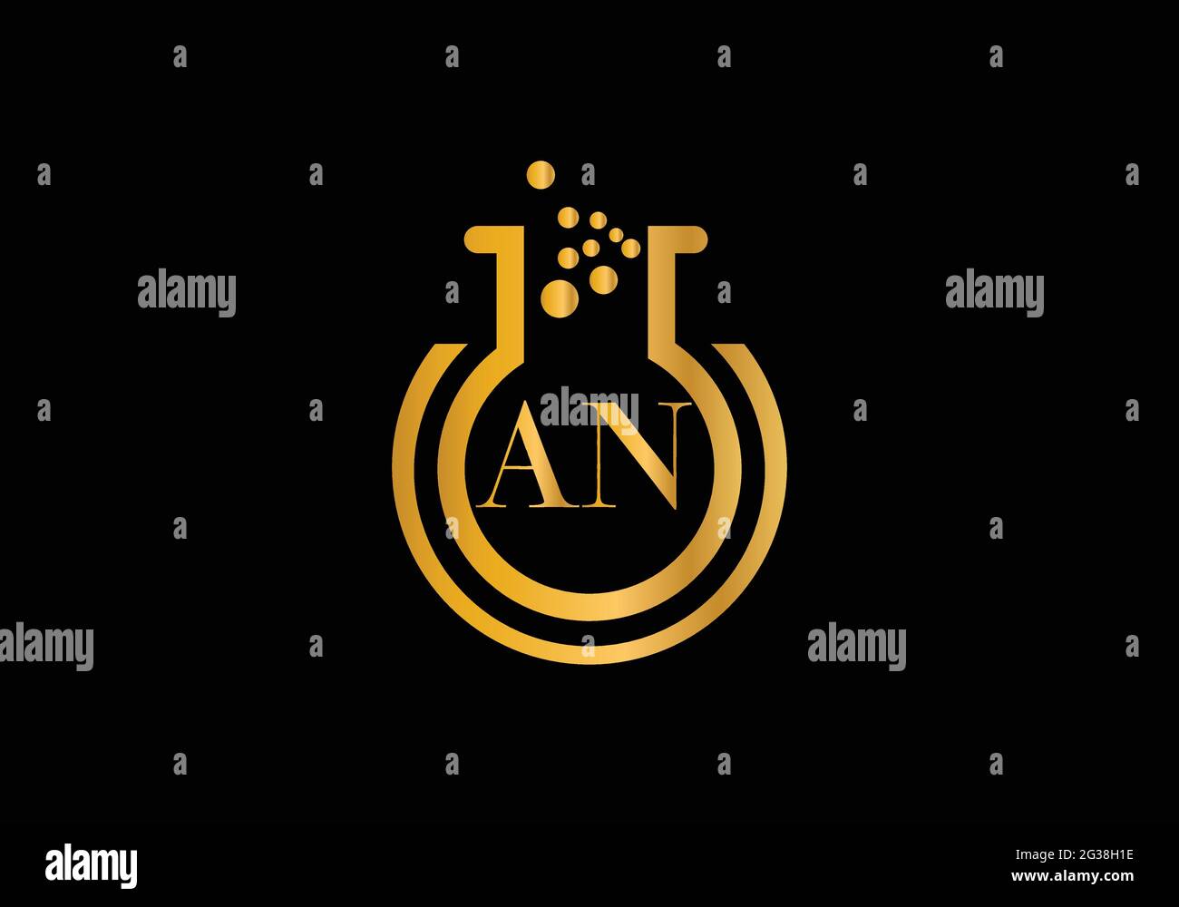 Initial Laboratory with Letter A N Creative Modern Business Typography Vector Template. Stock Vector