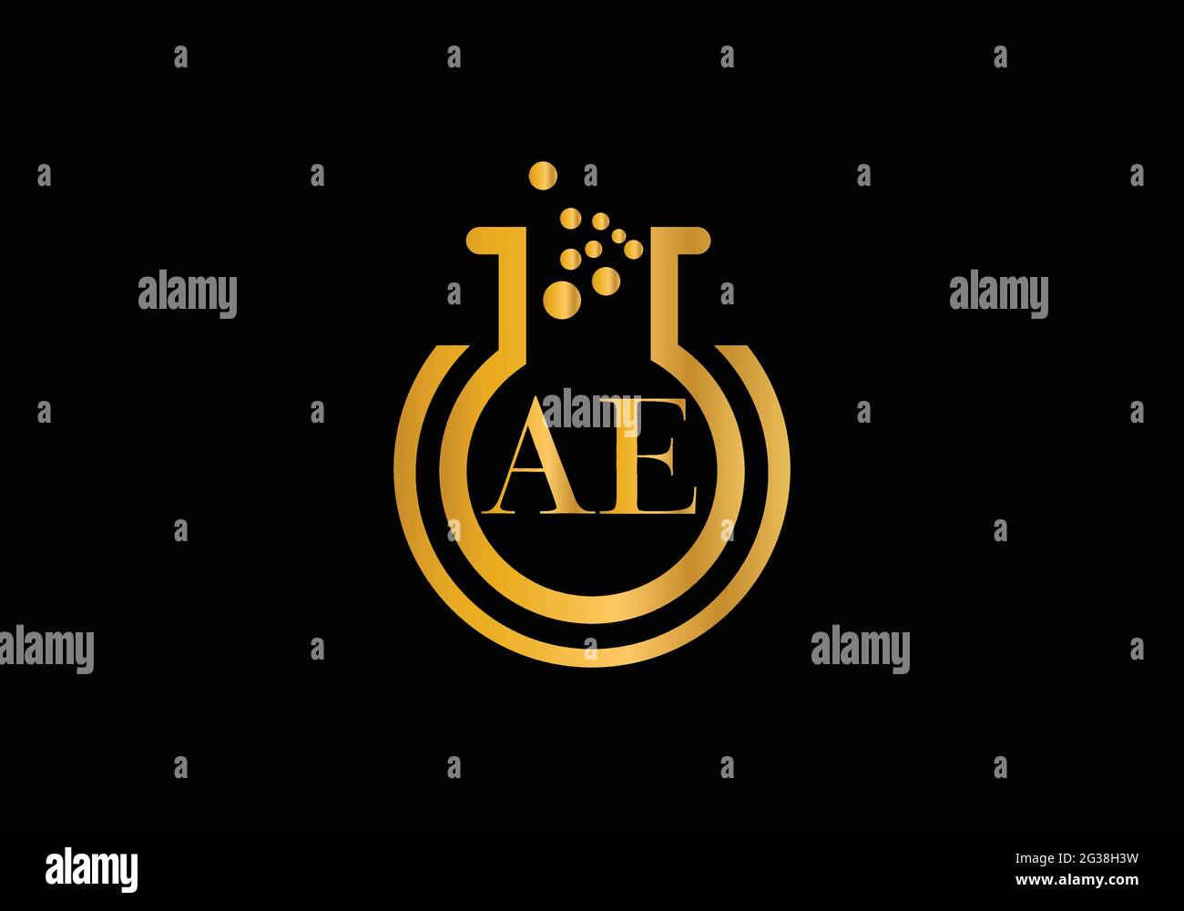 Initial Laboratory with Letter A E Creative Modern Business Typography ...
