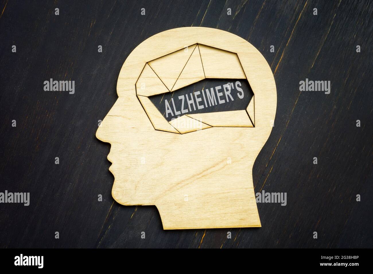 Head shape with empty space and Alzheimer disease. Stock Photo