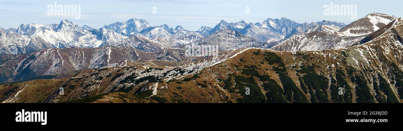 panoramic view of Rohace, West Tatra mountains, Slovakia, Poland Stock Photo