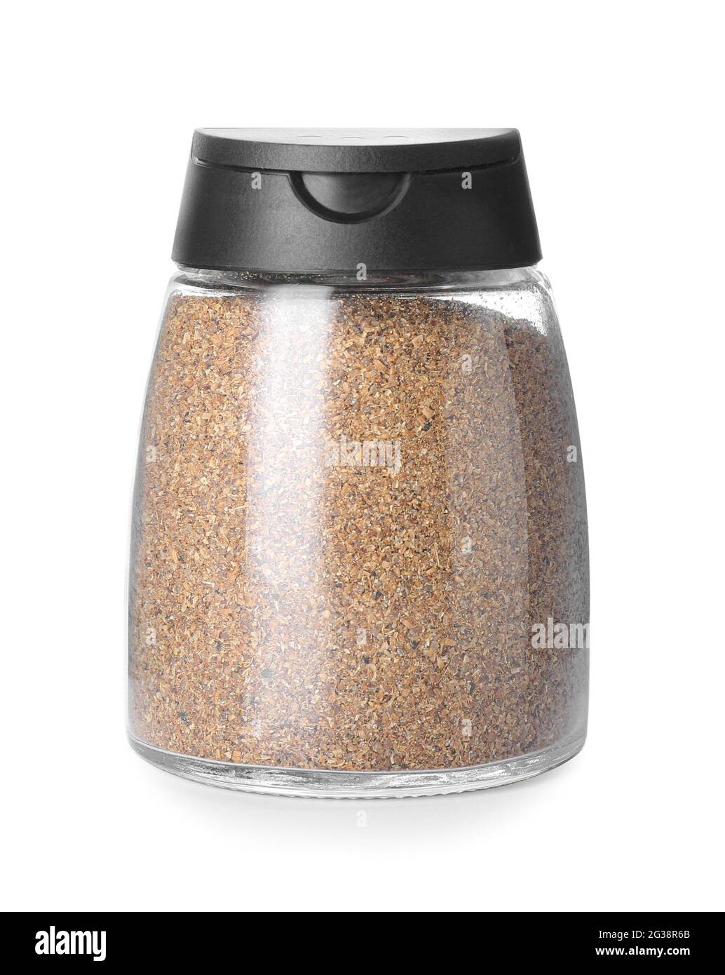 Jar with coriander powder on white background Stock Photo Alamy