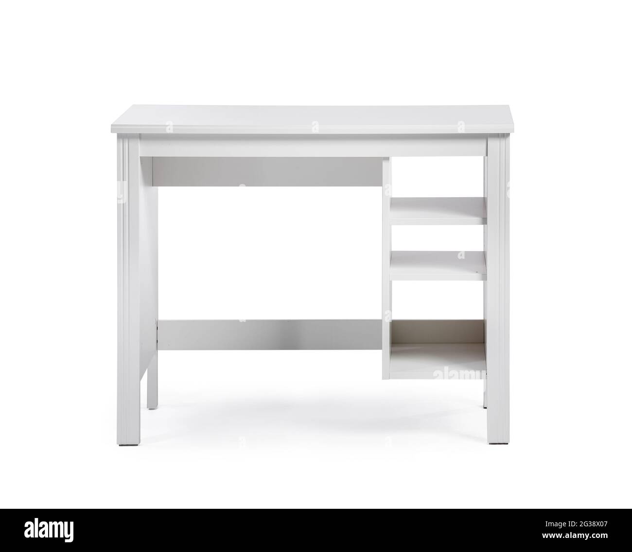 Modern table on white background Stock Photo - Alamy