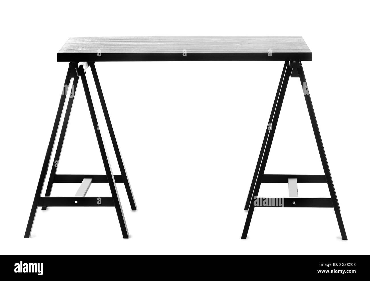 Modern table on white background Stock Photo - Alamy