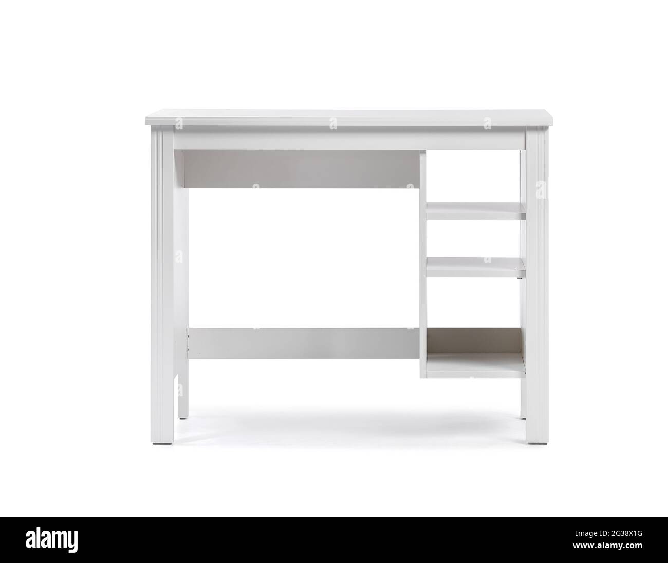 Modern table on white background Stock Photo - Alamy