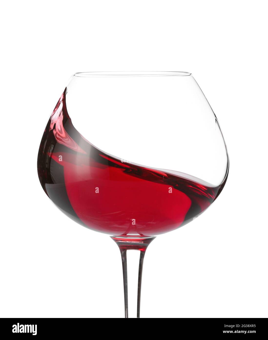 Glass of red wine on white background Stock Photo - Alamy