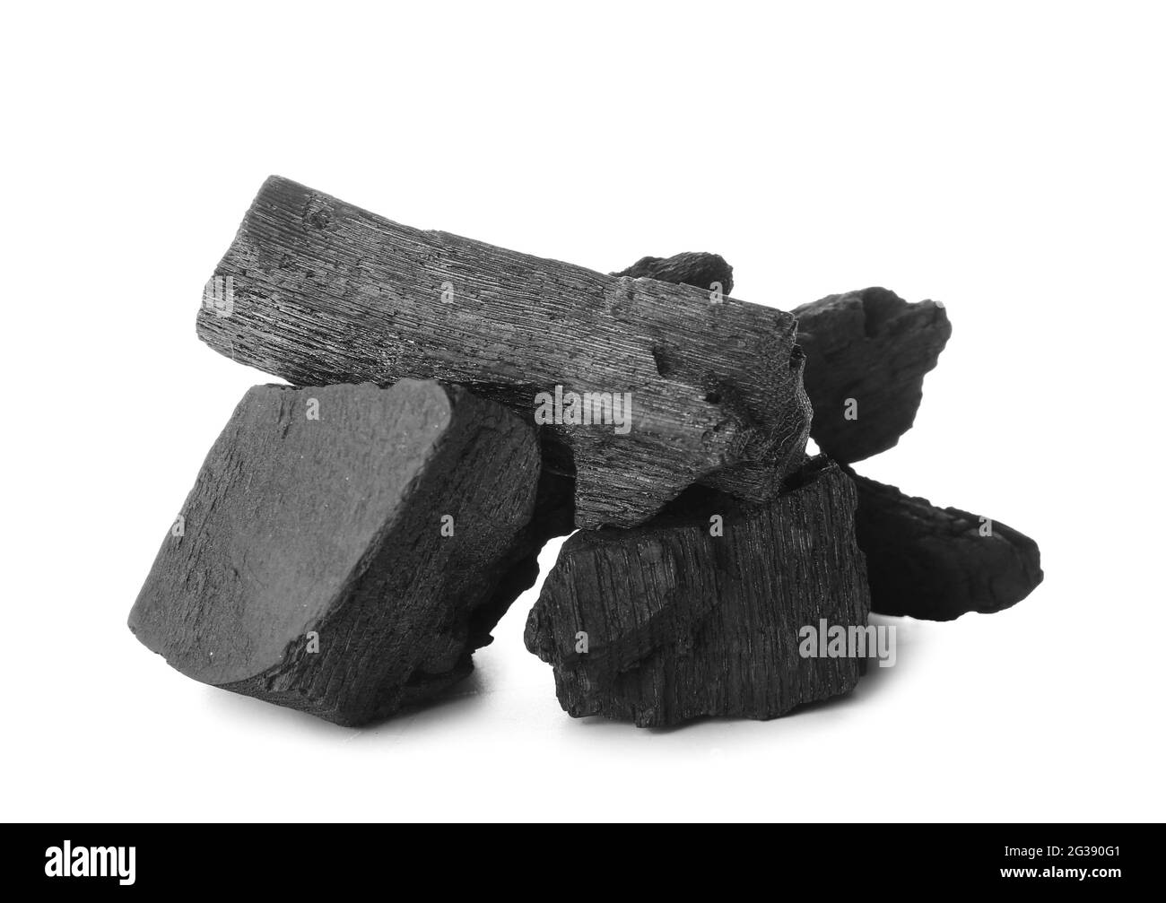 Char coal on white background Stock Photo Alamy