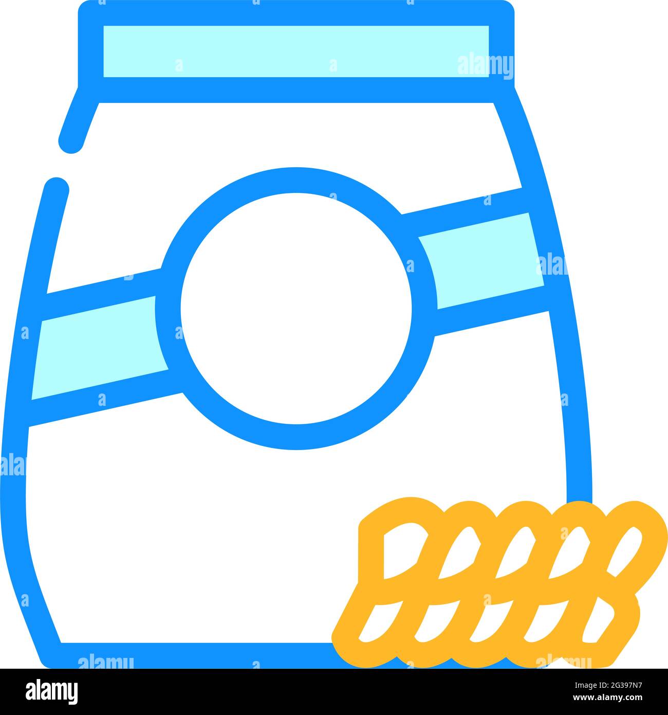 fusilli pasta color icon vector illustration Stock Vector