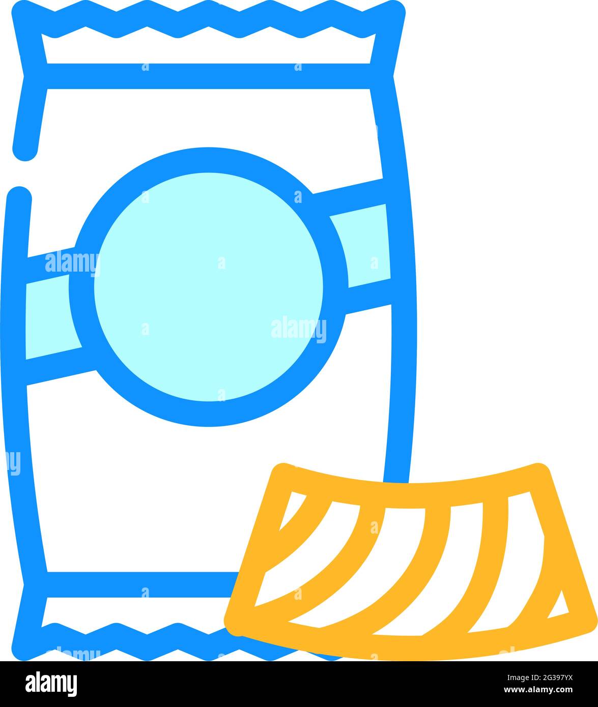 riccioli pasta color icon vector illustration Stock Vector
