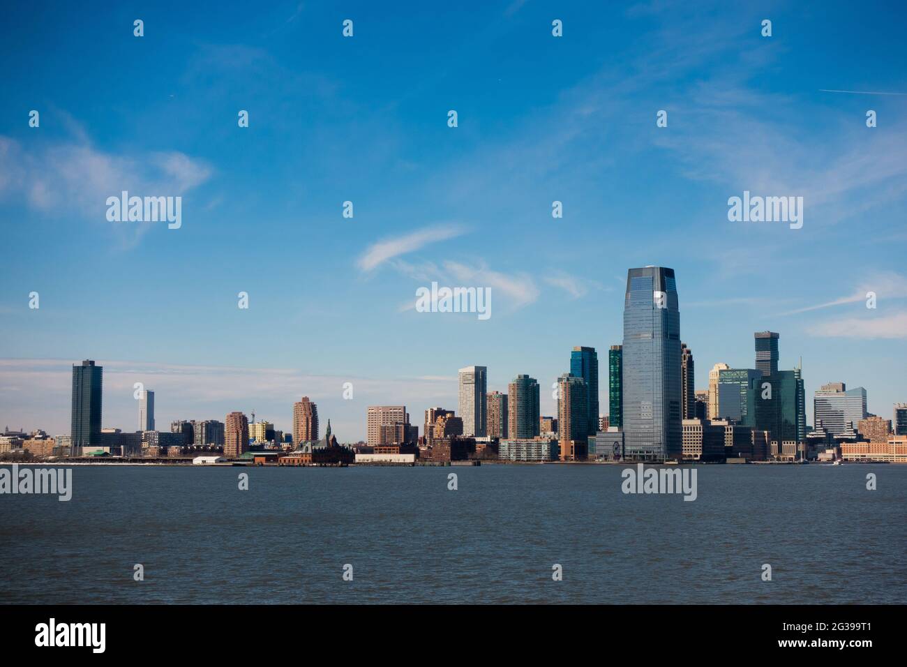 Breathtaking view of New York City skyline and Hudson river Stock Photo ...