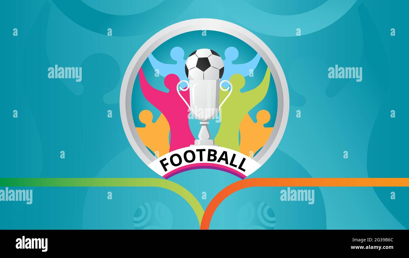 European football 2020, 2021 tournament final concept vector. Silver