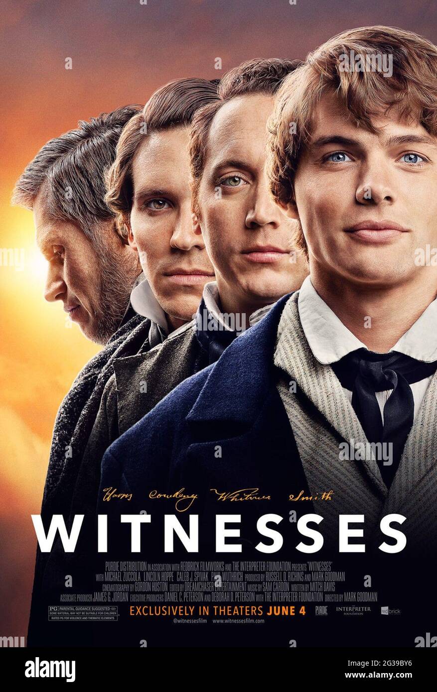 WITNESSES, poster, from left Lincoln Hoppe, Caleb J. Spivak, Michael