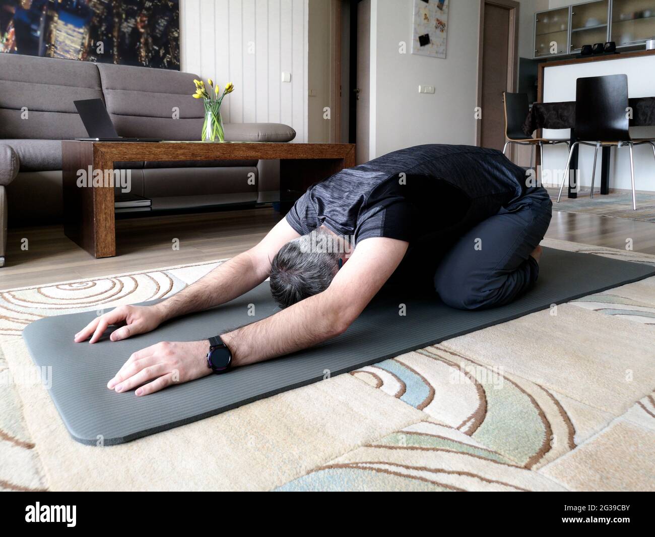 Yoga childs pose hi-res stock photography and images - Alamy