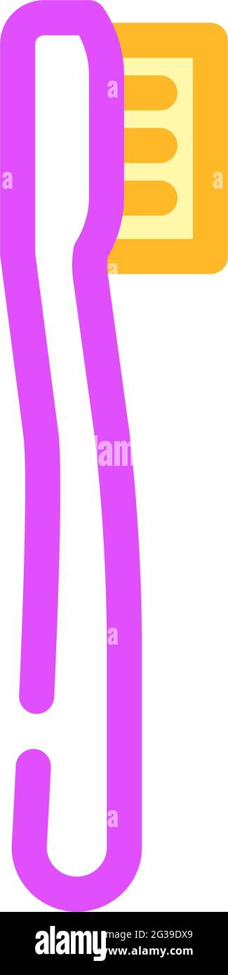 toothbrush plastic accessory color icon vector illustration Stock ...