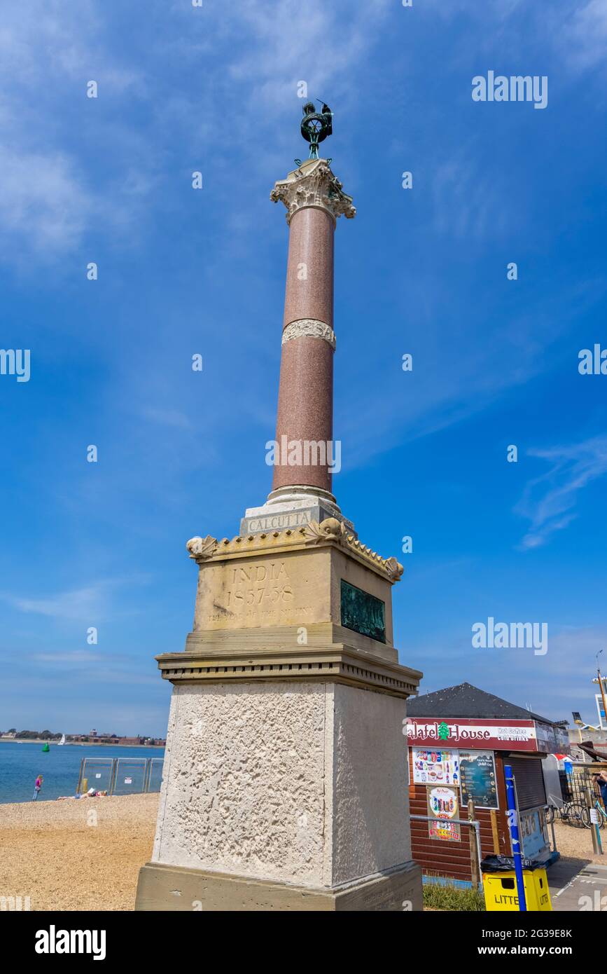 HMS Chesapeake Memorial on the seafront promenade in Clarence Esplanade, Southsea, Portsmouth, Hampshire, south coast England Stock Photo