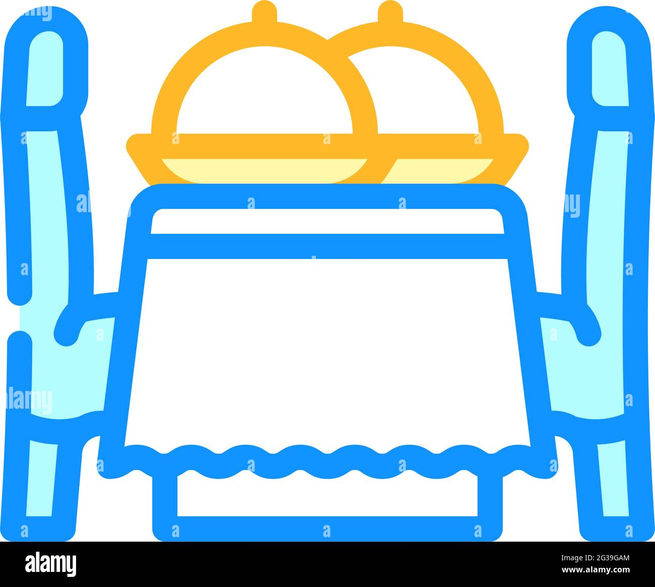 table for wedding day guests color icon vector illustration Stock ...