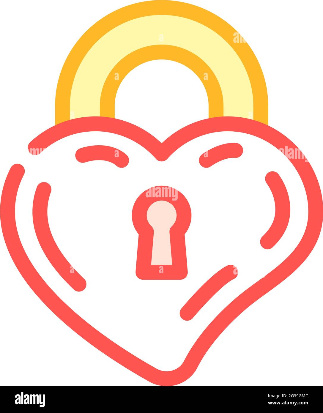 lock in heart form color icon vector illustration Stock Vector Image ...