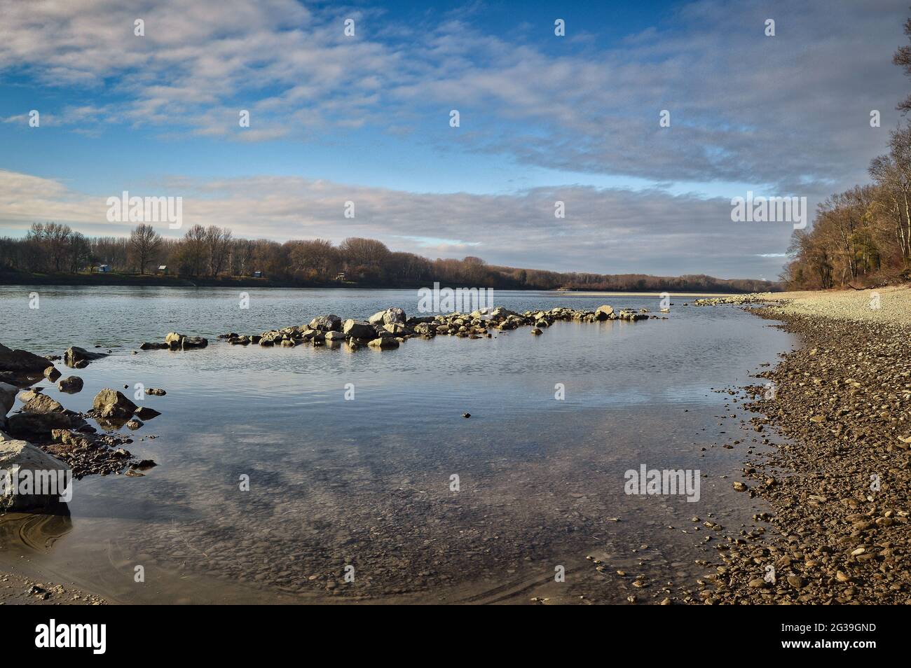 Austria Wild Rivers landscape of austrian Donau river wild nature reserve area Stock Photo ...